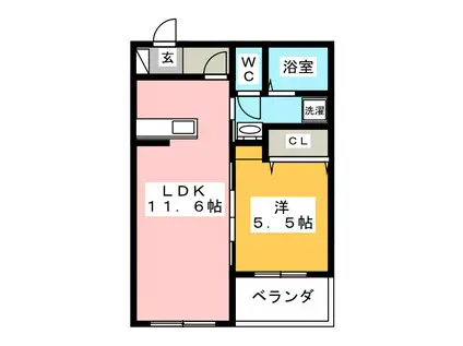 ハートフルマンションAVANCE(1LDK/1階)の間取り写真