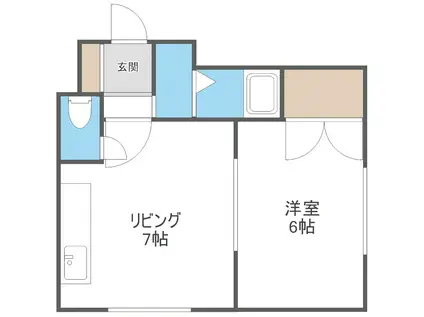 パークレジデンス鶴(1DK/2階)の間取り写真