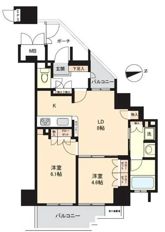 クリオ東新宿壱番館 6階階 間取り