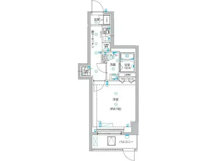 ユリカロゼ五反野III(1K/2階)の間取り写真