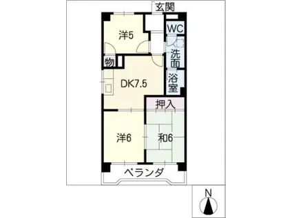 マンションパル(3DK/2階)の間取り写真