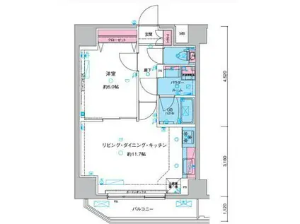 GENOVIA三ノ輪IIISKYGARDEN(1LDK/10階)の間取り写真