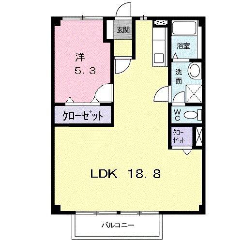 ヴィラマローネ(1LDK/2階)の間取り写真