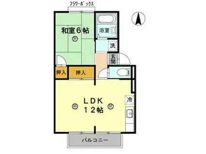 サニーハイツフミ(1LDK/2階)の間取り写真
