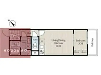 リブレメゾン淡路I(1LDK/1階)の間取り写真