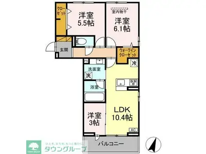 リシェスみのり台 A棟(3LDK/3階)の間取り写真