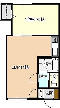コスモハイツB棟(1LDK/1階)の間取り写真