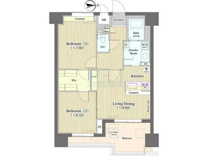 トーク西池袋ウェルフォート(2LDK/8階)の間取り写真