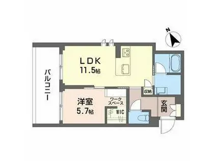 シャーメゾンサクラスクエア本郷(1LDK/3階)の間取り写真