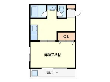 カネサカ関口マンション(1DK/4階)の間取り写真