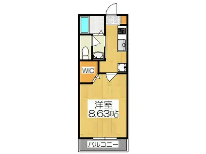 RESANA山科(1K/1階)の間取り写真