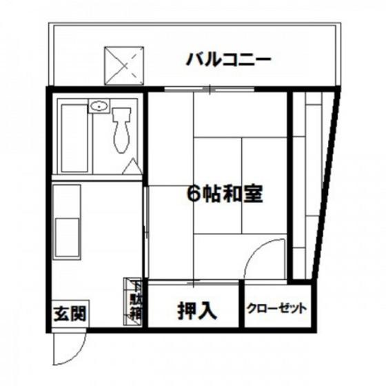 フジビル23(1K/6階)の間取り写真