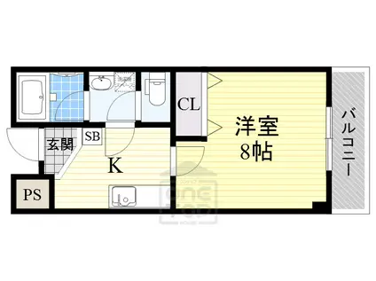 アムール千里丘(1K/1階)の間取り写真