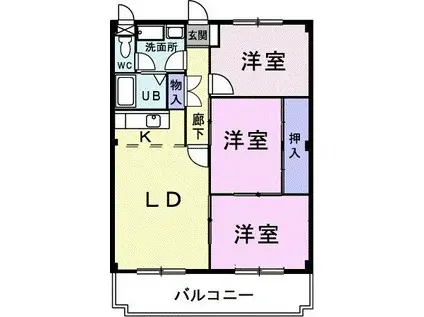ニューマリッチ(3LDK/3階)の間取り写真