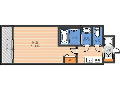 フォーリアライズ天王寺ヴァロール(1K/8階)の間取り写真