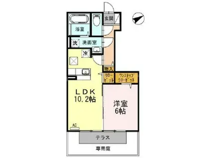 レグルス(1LDK/1階)の間取り写真