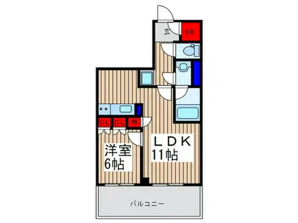 ドゥーエ大宮(1LDK/7階)の間取り写真