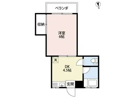 春日コーポ(1K/2階)の間取り写真