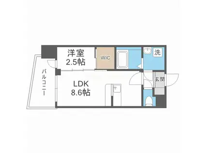 セレニテ中崎町リアン(1LDK/6階)の間取り写真