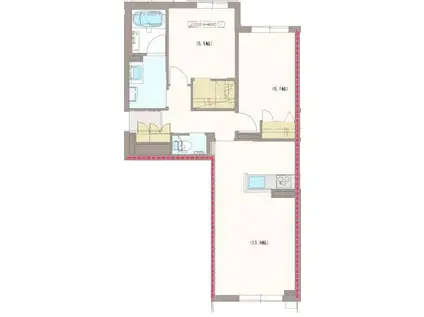 ファーストクラス(2LDK/1階)の間取り写真