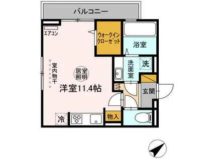 イフィセント港南台(ワンルーム/2階)の間取り写真