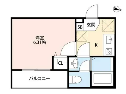 3F HAUS(1K/2階)の間取り写真