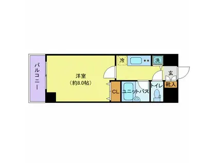 CITY SPIRE東大井(1K/11階)の間取り写真