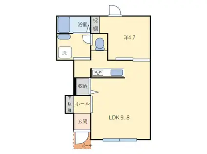 フィオーレさくらの森(1LDK/1階)の間取り写真