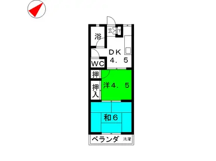 第5西山ビル(2K/2階)の間取り写真