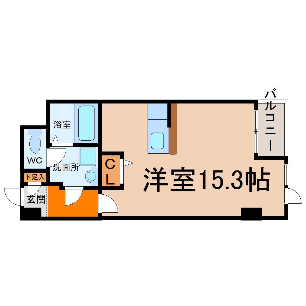 グランシャリオ(ワンルーム/3階)の間取り写真