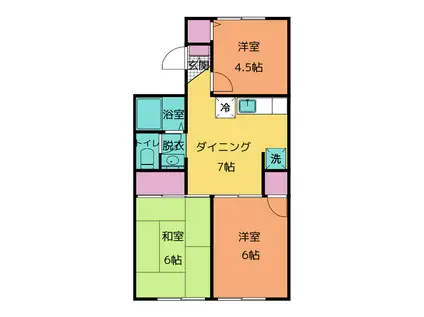 セジュールSEIWA(3DK/1階)の間取り写真