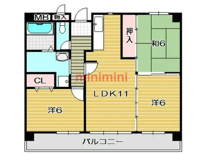 コンプリーションV(3LDK/2階)の間取り写真