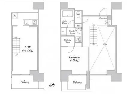 カナルフロント芝浦(1LDK/3階)の間取り写真