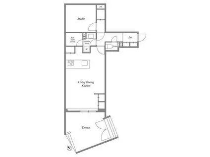 ACP RESIDENCE 新江古田(1SLDK/B1階)の間取り写真