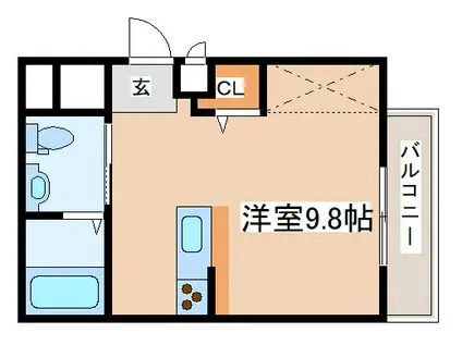 アリスコート上ノ丸(ワンルーム/2階)の間取り写真