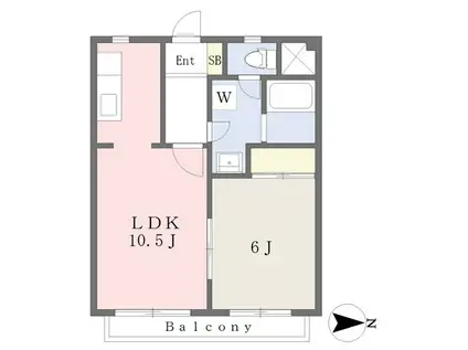 コーポライクI(1LDK/2階)の間取り写真