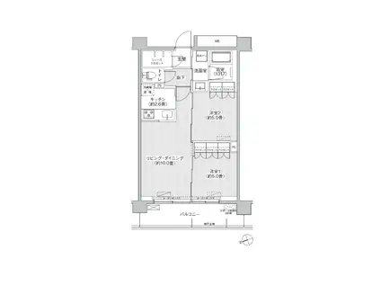 カリーチェ八潮(2LDK/2階)の間取り写真