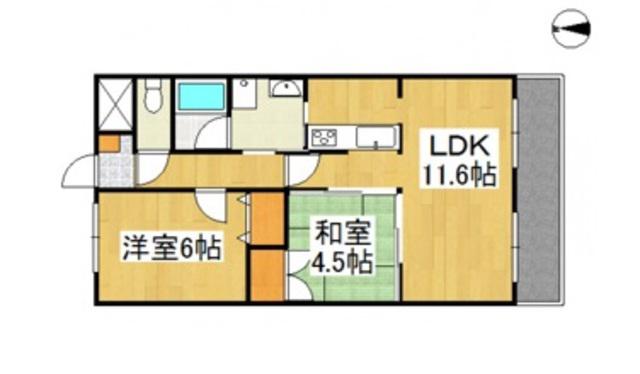 ルネス倉敷(2LDK/3階)の間取り写真