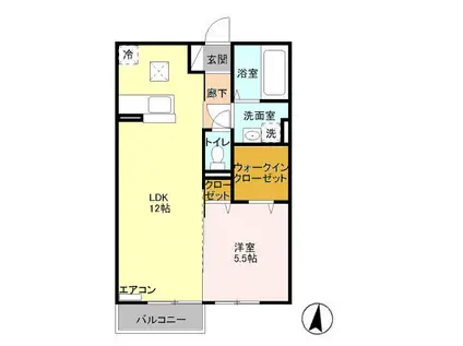 ボナール(1LDK/1階)の間取り写真