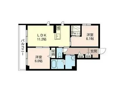 フェリーチェ(2LDK/1階)の間取り写真