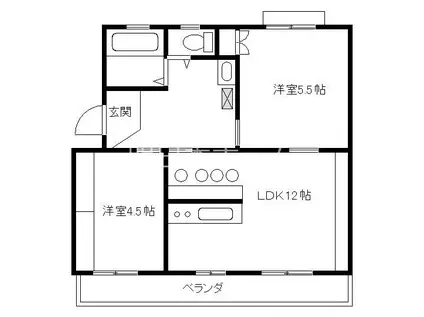 西小中台2-34-501(2LDK/5階)の間取り写真
