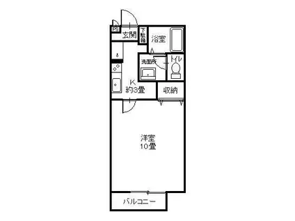 ラ・ボヌールB棟(1K/1階)の間取り写真