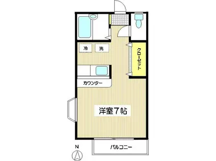 リビオンハイム(ワンルーム/1階)の間取り写真