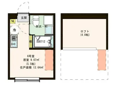 パークテラス大泉学園(ワンルーム/1階)の間取り写真