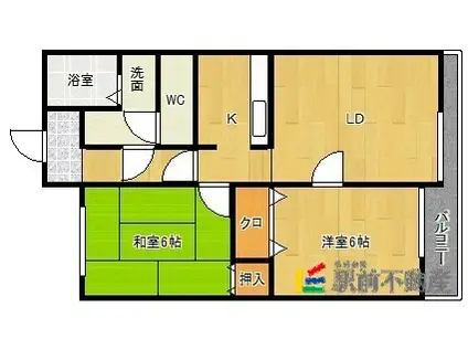 メゾンフルールB(2LDK/2階)の間取り写真