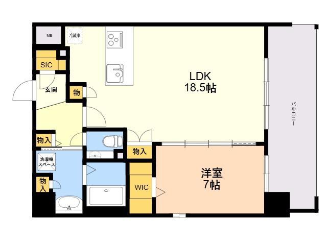 S-RESIDENCE大手門AWESOME(1LDK/8階)の間取り写真
