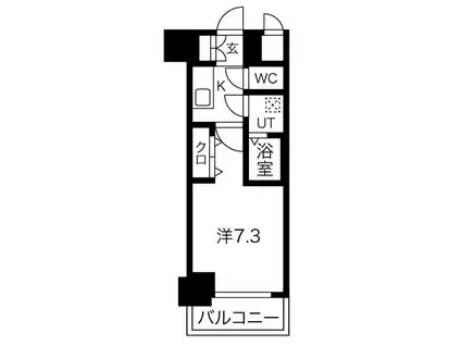 レジュールアッシュ神戸グランフィール(1K/3階)の間取り写真