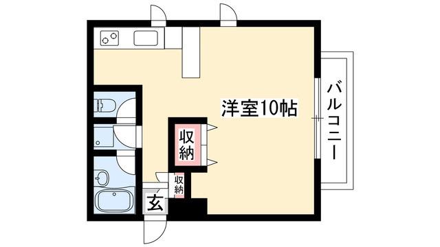 ウェルネス(1K/3階)の間取り写真