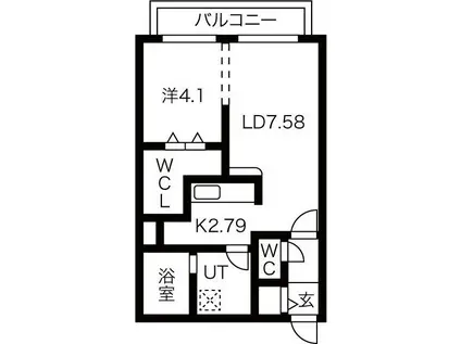 ジュリアベレッツァ(1LDK/3階)の間取り写真