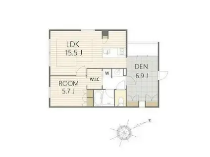 エスセナーリオ市ヶ谷(1SLDK/4階)の間取り写真